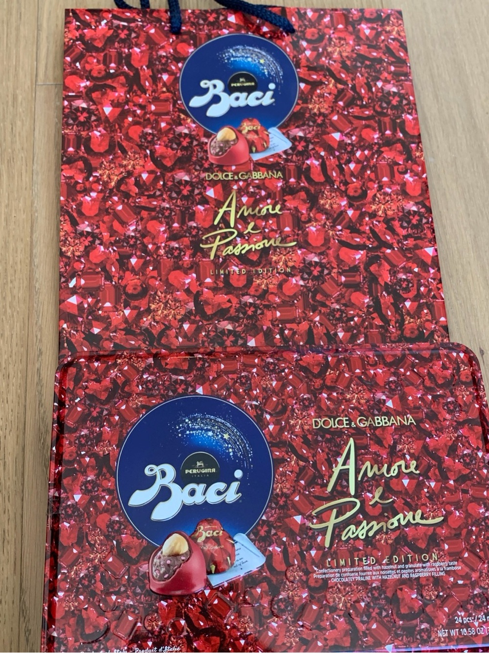 Dolce & Gabbana Red Jewel-Print Gift Bag